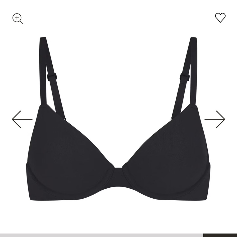 SKIMS NWOT Black Onyx Women's Bra T-SHIRT BRA 36 DDD